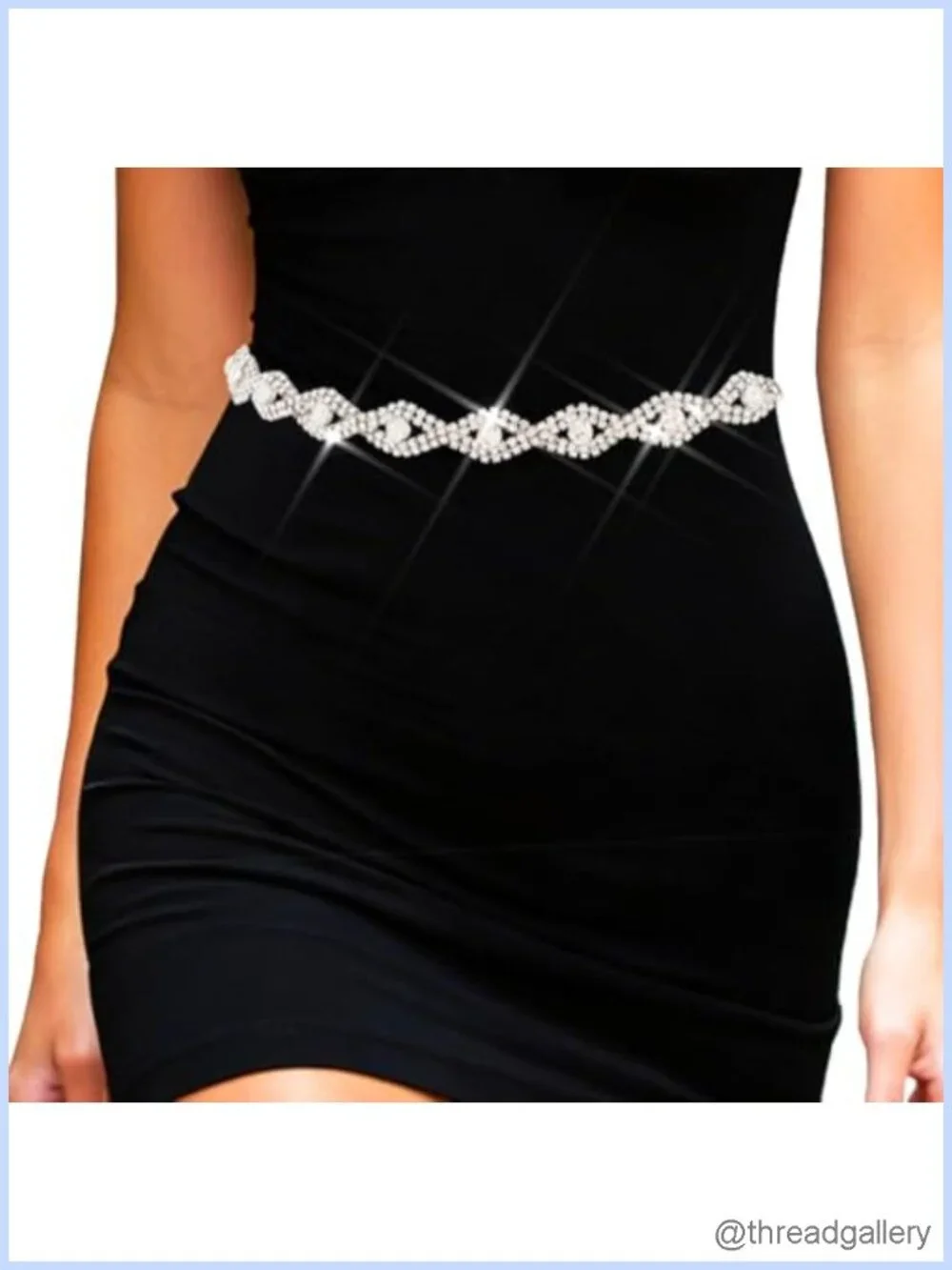 Rhinestone Chain Belt Sparkly Diamond Waist Accessory for Women